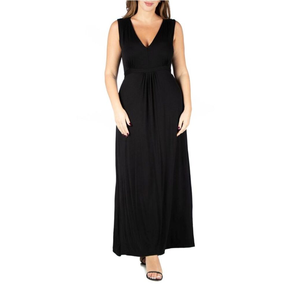 24seven Womens Plus Size Sleeveless Empire Dress, NWT